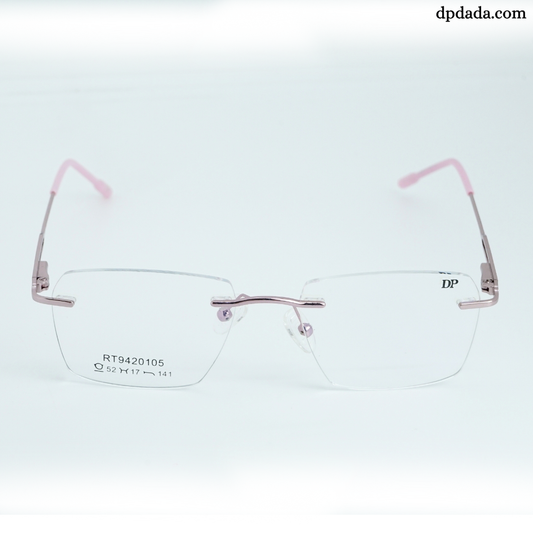 DP DADA.COM Rimless Pink Square Shape RT 9420105