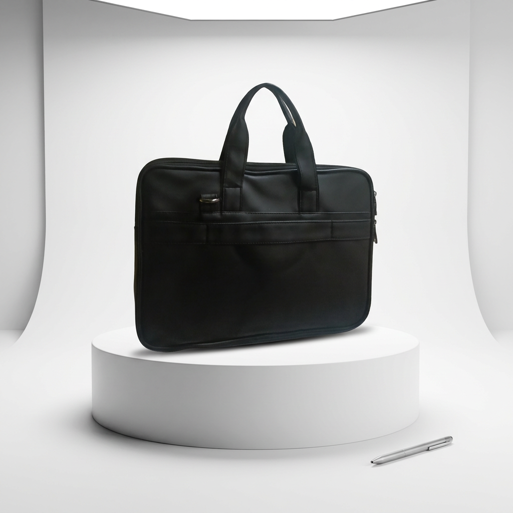 DP Dada Premium Black Executive Laptop Messenger Bag | Professional Leatherette Briefcase