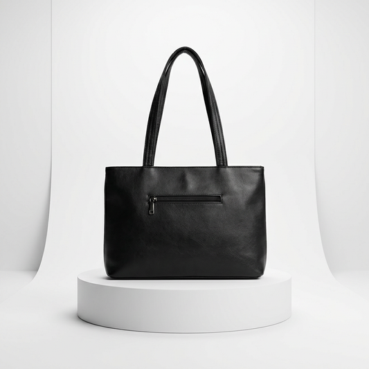 DP Dada Premium Black Quilted Tote Bag with Pouch | Stylish Shoulder Bag for Women