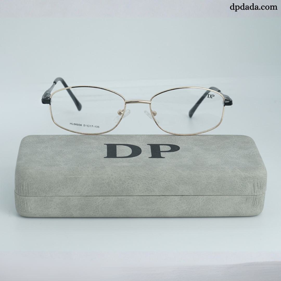 DP DADA.COM Full Metal Blue Block Glasses Gold HL660006