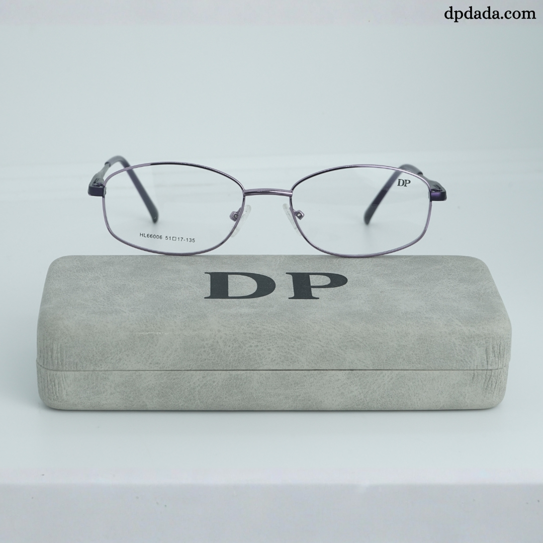 DP DADA.COM Full Metal Blue Block Glasses Pink HL660006
