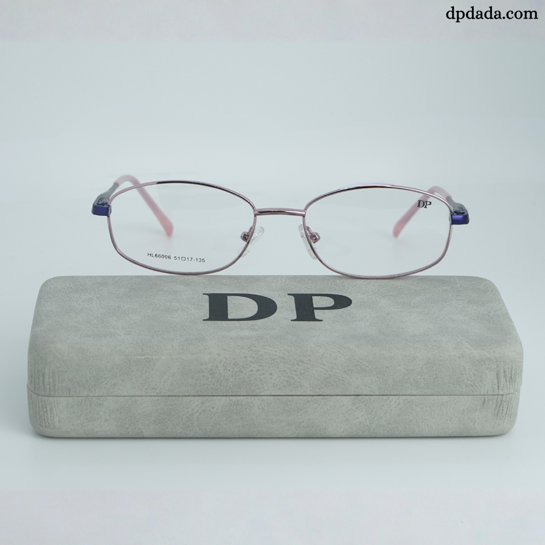DP DADA.COM Full Metal Blue Block Glasses Pink With Blue HL660006