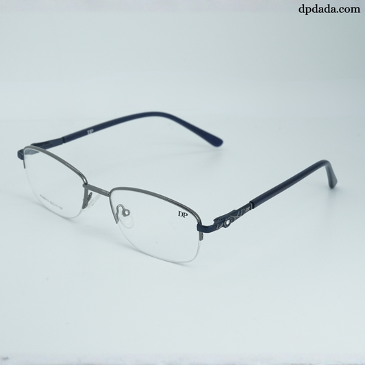 DP DADA.COM Supra Blue Block Glasses SILVER WITH BLACK HL66012