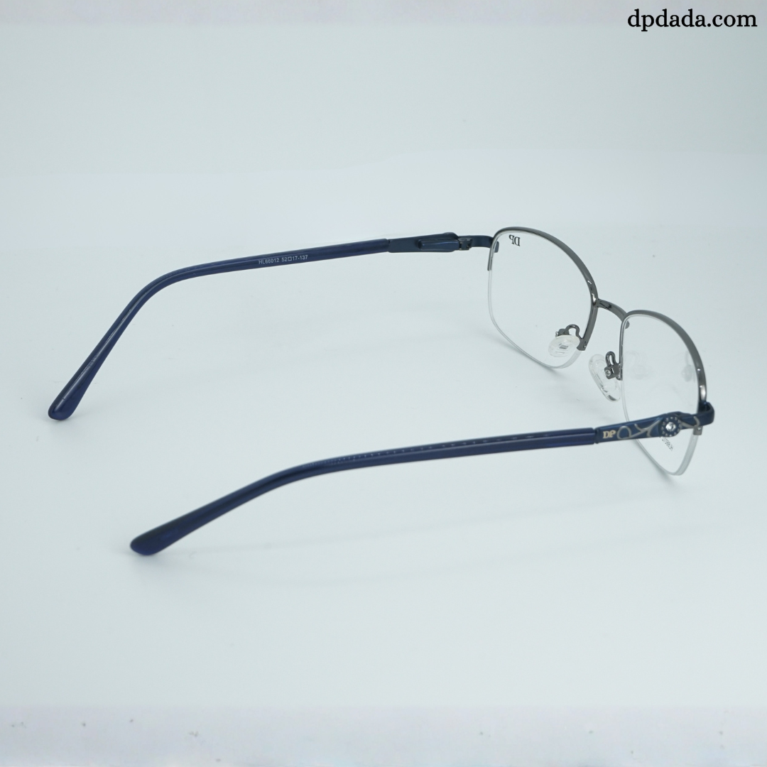 DP DADA.COM Supra Blue Block Glasses SILVER WITH BLACK HL66012