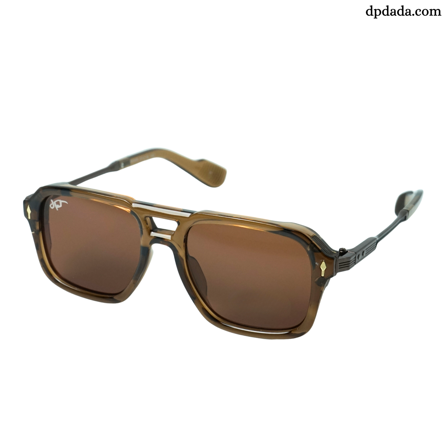 Bold Square Sunglasses (Brown with Black)-DPB11