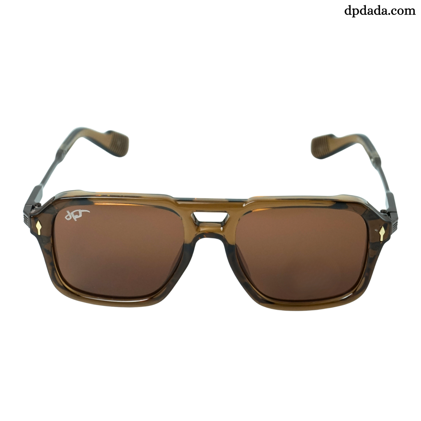 Bold Square Sunglasses (Brown with Black)-DPB11