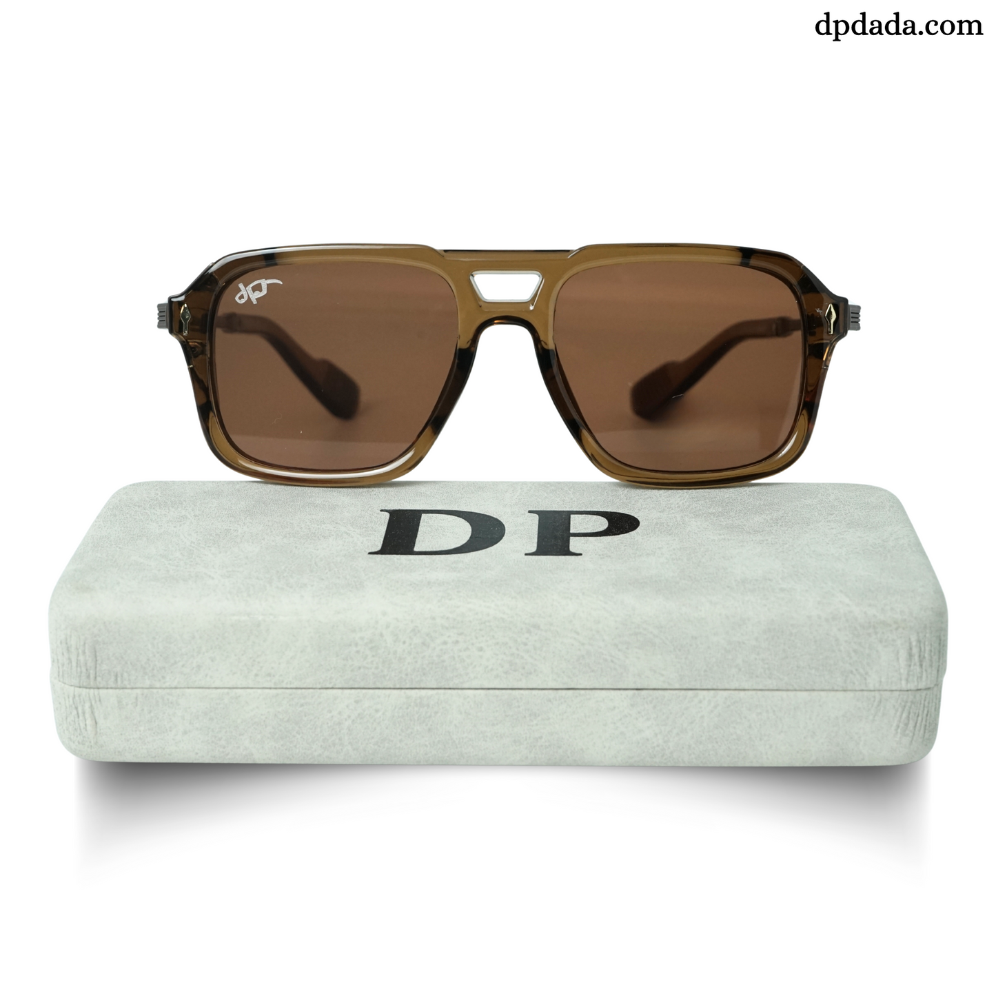 Bold Square Sunglasses (Brown with Black)-DPB11