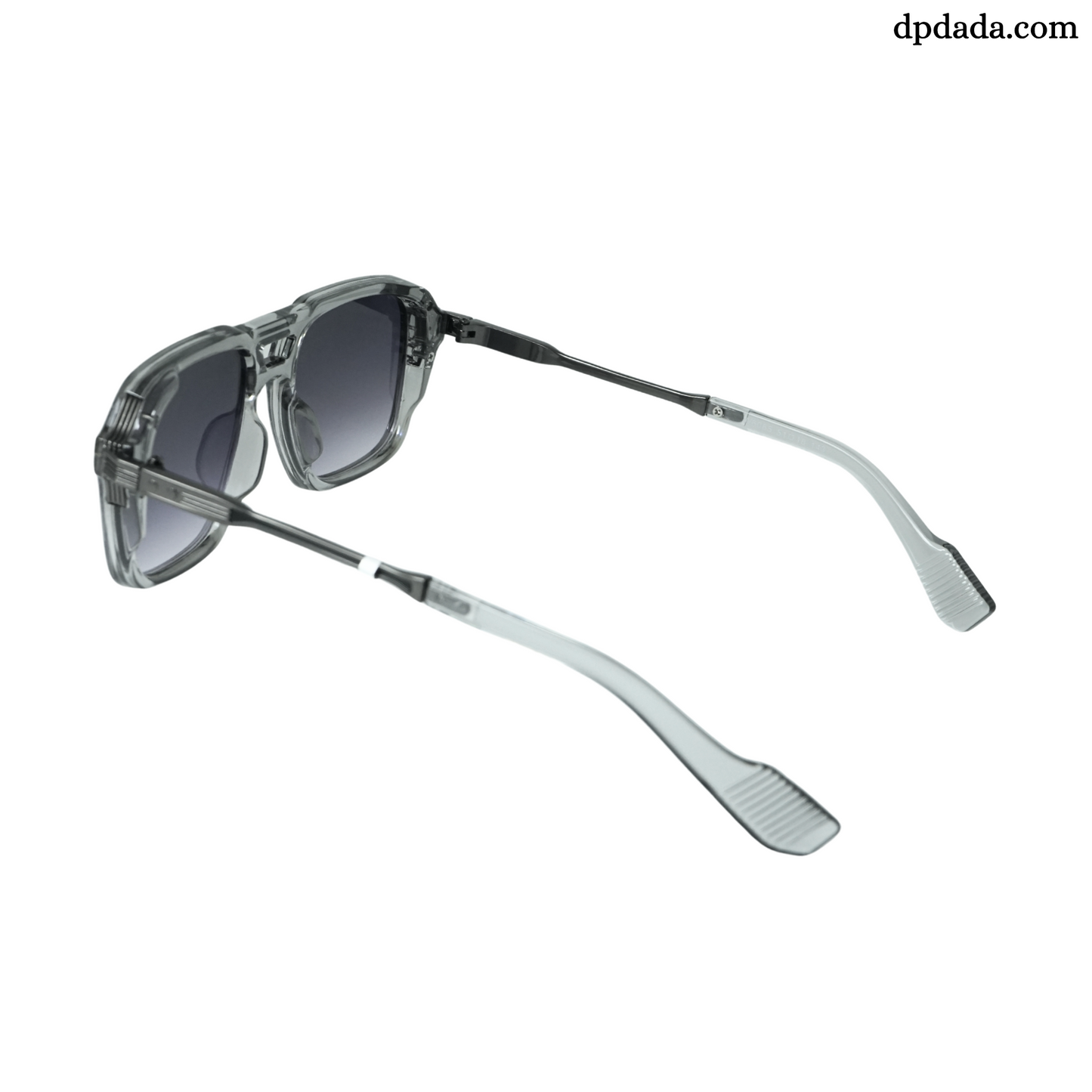 Bold Square Sunglasses (Glossy Gray with Black)-DPB09