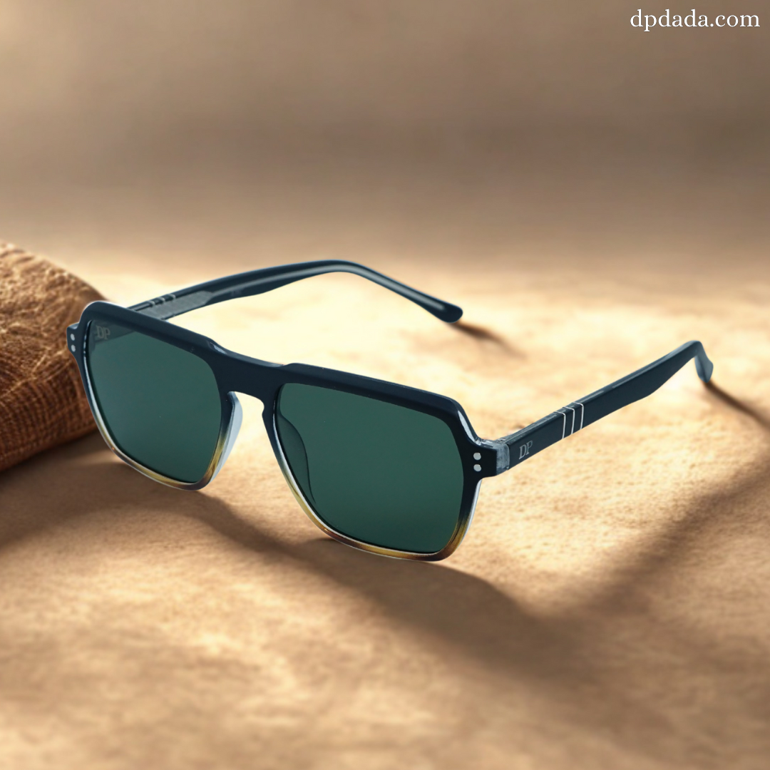 DP Retro Square Black & And Brown Sunglasses. DPX21
