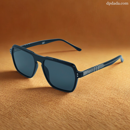 DP Retro Square Classic Black Square Sunglasses DPX22