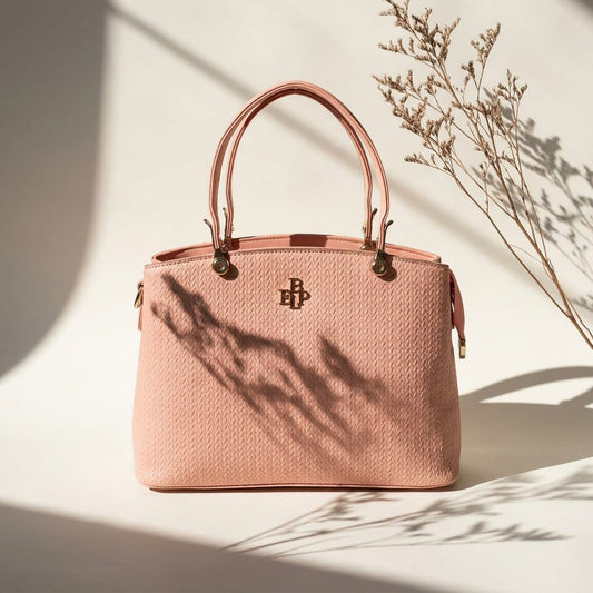 DP Dada Premium Peach Textured Shoulder Tote Bag | Stylish Textured Handbag for Women
