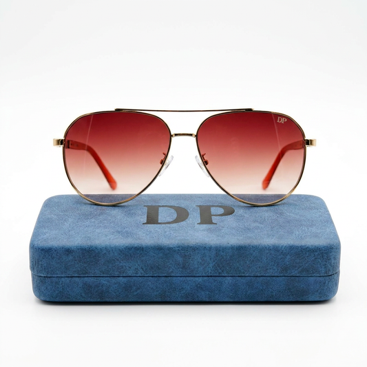 DP Aviator Sunglasses ā Gold Frame & Brown Gradient Lens