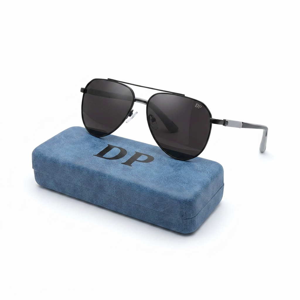 DP Classic Aviator Sunglasses – Matte Black