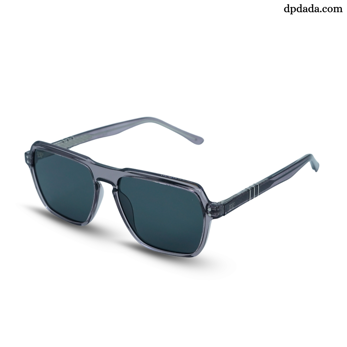 DP Retro Square Transparent Grey Square Sunglasses DPX23