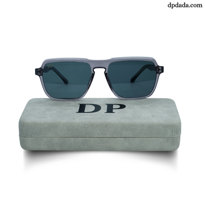 DP Retro Square Transparent Grey Square Sunglasses DPX23