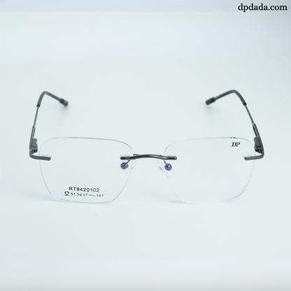 DP DADA.COM Rimless Spectacle Gun Metal RT9420102