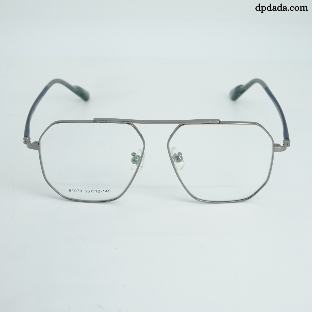 DP Dada Gunmetal Geometric Eyeglasses – Model DP104