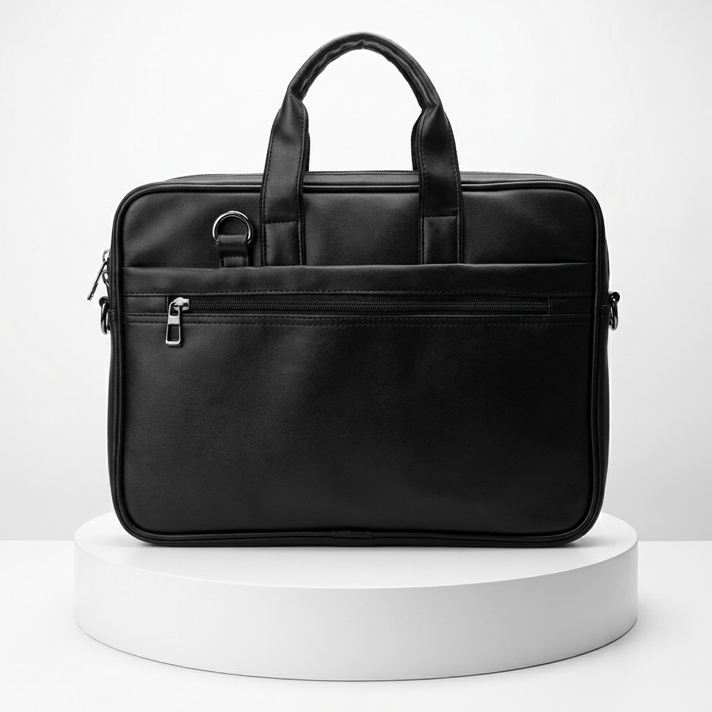 DP Dada Premium Black Executive Laptop Messenger Bag | Professional Leatherette Briefcase