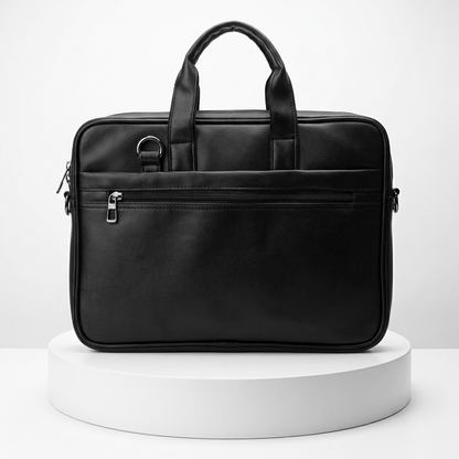DP Dada Premium Black Executive Laptop Messenger Bag | Professional Leatherette Briefcase