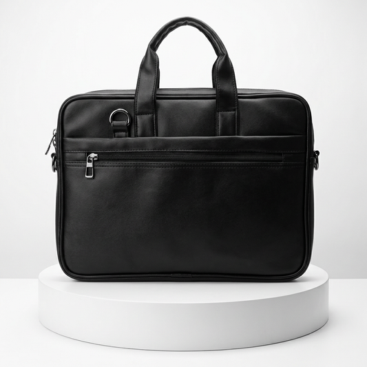 DP Dada Premium Black Executive Laptop Messenger Bag | Professional Leatherette Briefcase