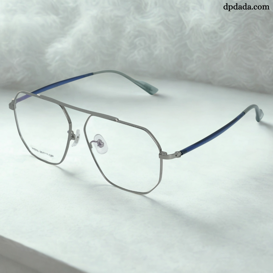 DP Dada Gunmetal Geometric Eyeglasses – Model DP104