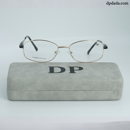 DP DADA.COM Full Metal Blue Block Glasses Gold HL660006