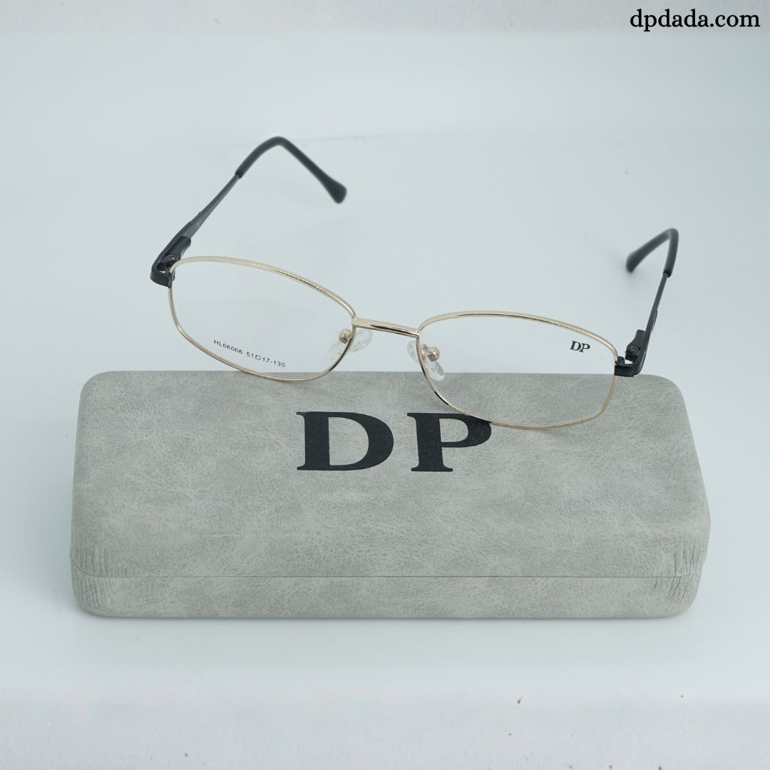 DP DADA.COM Full Metal Blue Block Glasses Gold HL660006