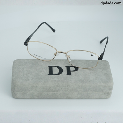 DP DADA.COM Full Metal Blue Block Glasses Gold HL660006