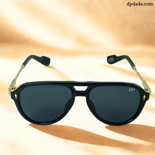 Aviator Black With gold Temple -DPA09