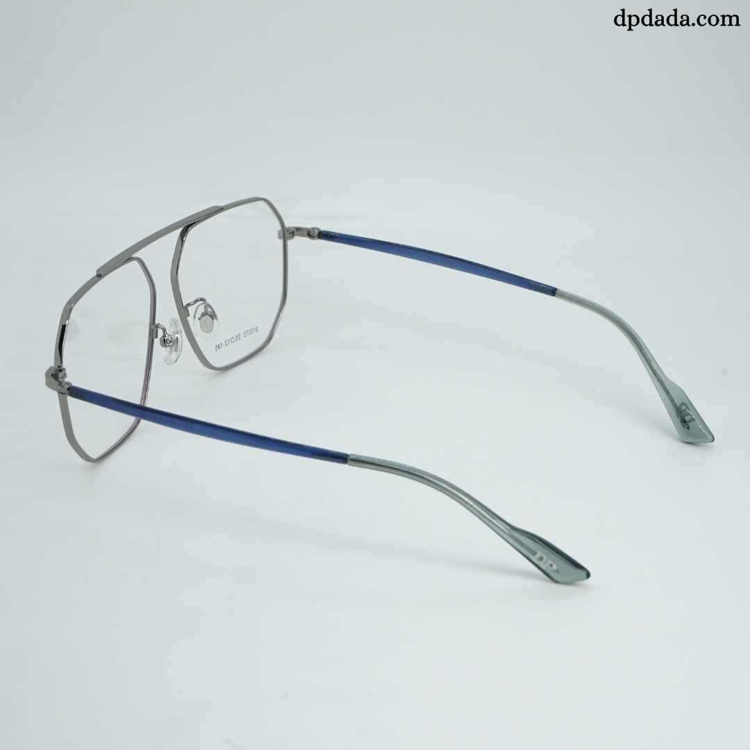 DP Dada Gunmetal Geometric Eyeglasses – Model DP104