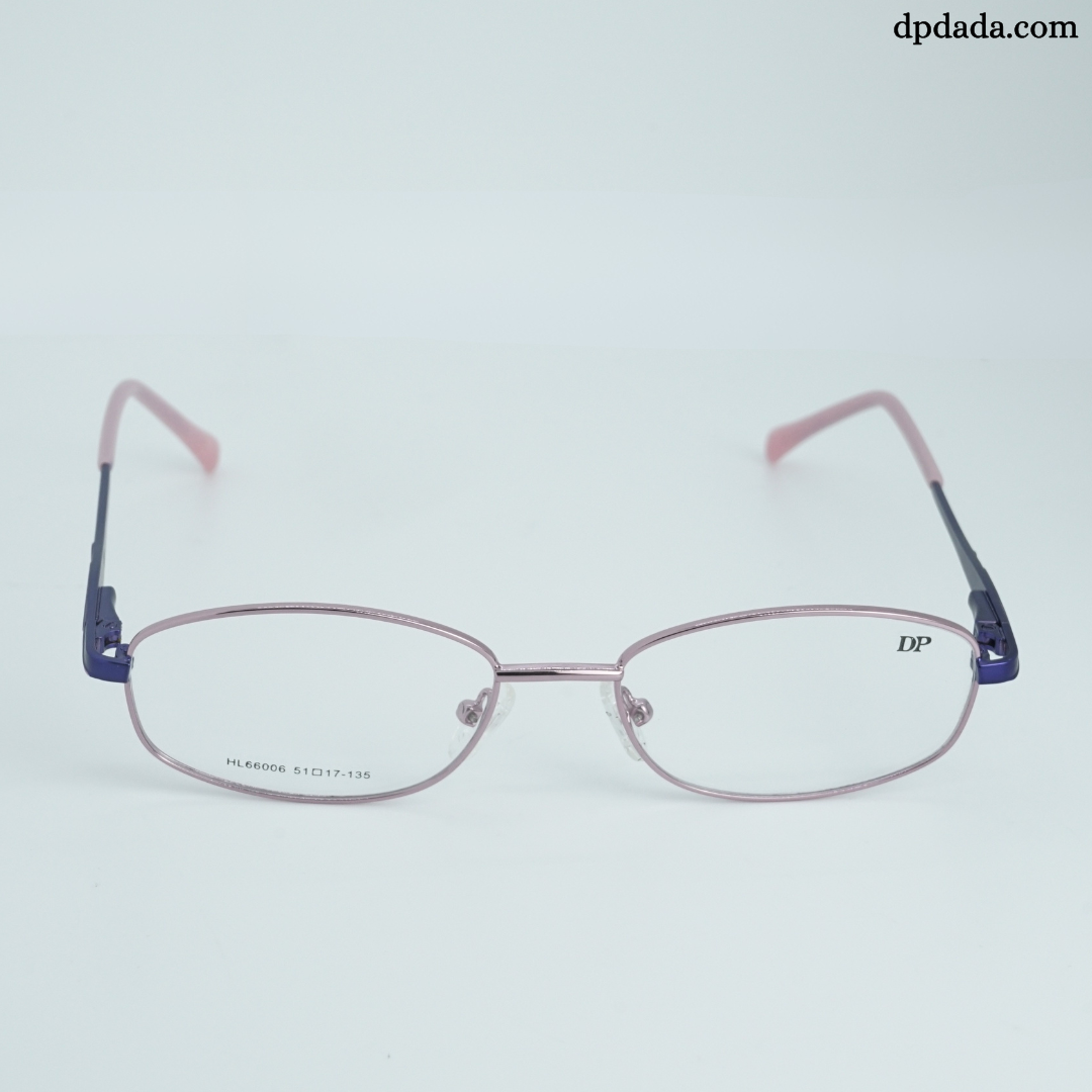 DP DADA.COM Full Metal Blue Block Glasses Pink With Blue HL660006