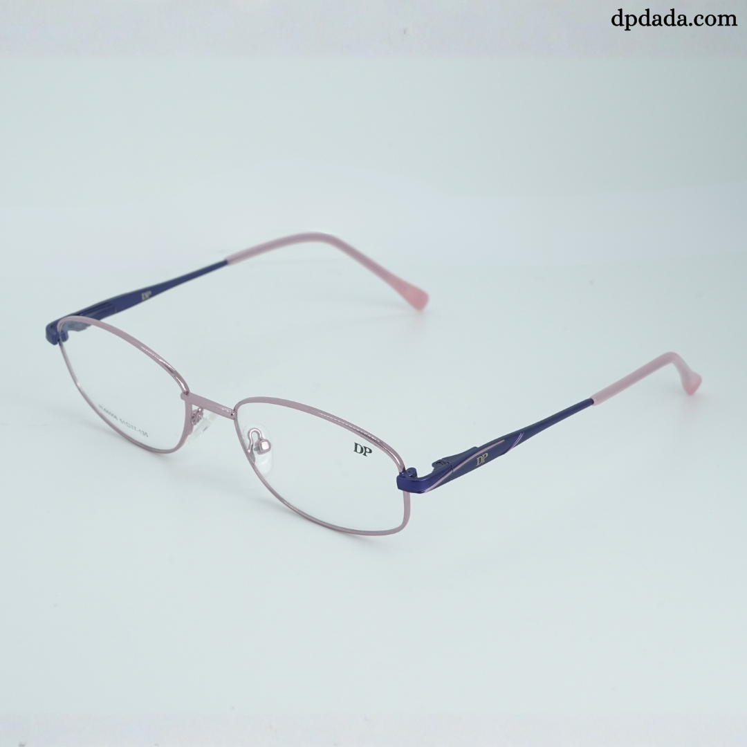 DP DADA.COM Full Metal Blue Block Glasses Pink With Blue HL660006