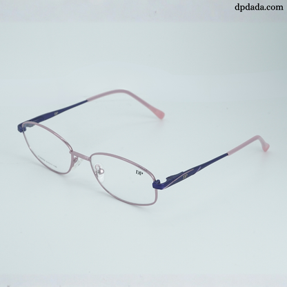 DP DADA.COM Full Metal Blue Block Glasses Pink With Blue HL660006