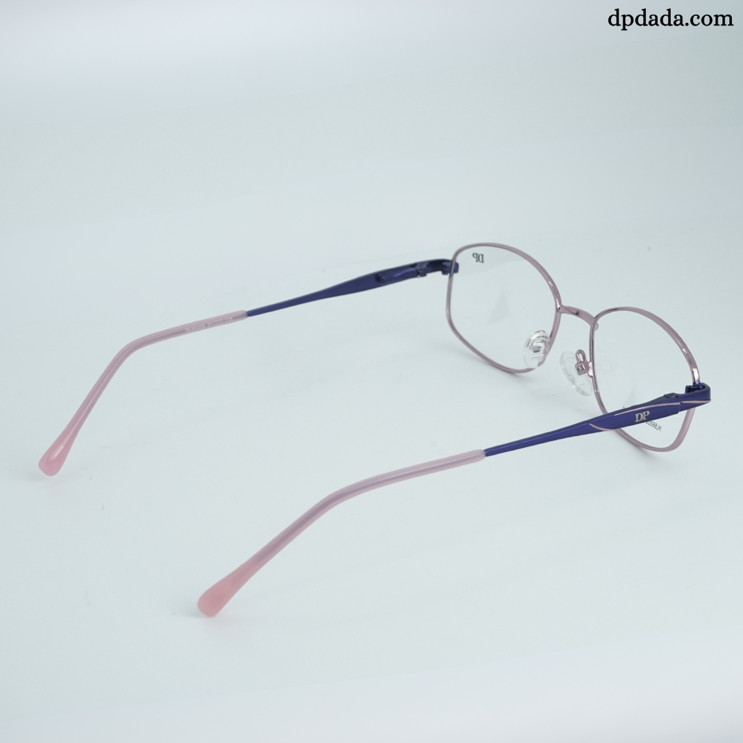 DP DADA.COM Full Metal Blue Block Glasses Pink With Blue HL660006
