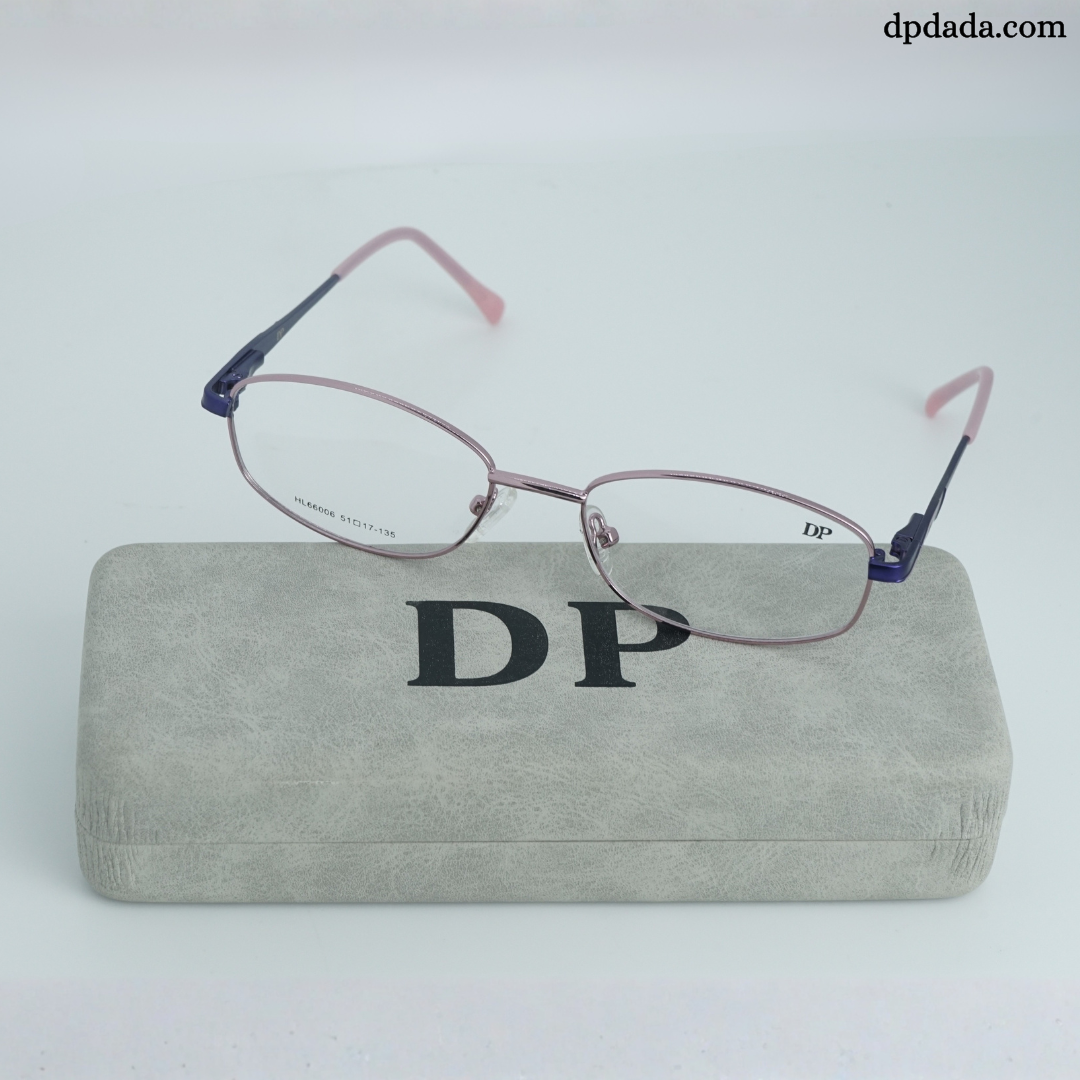DP DADA.COM Full Metal Blue Block Glasses Pink With Blue HL660006