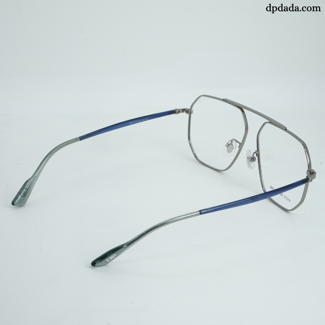 DP Dada Gunmetal Geometric Eyeglasses – Model DP104