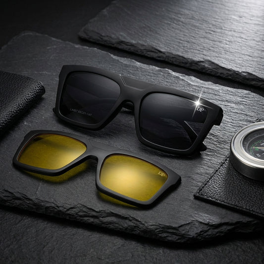 WideX 3-in-1 Clip-On Vision Eyeglasses Mat Black