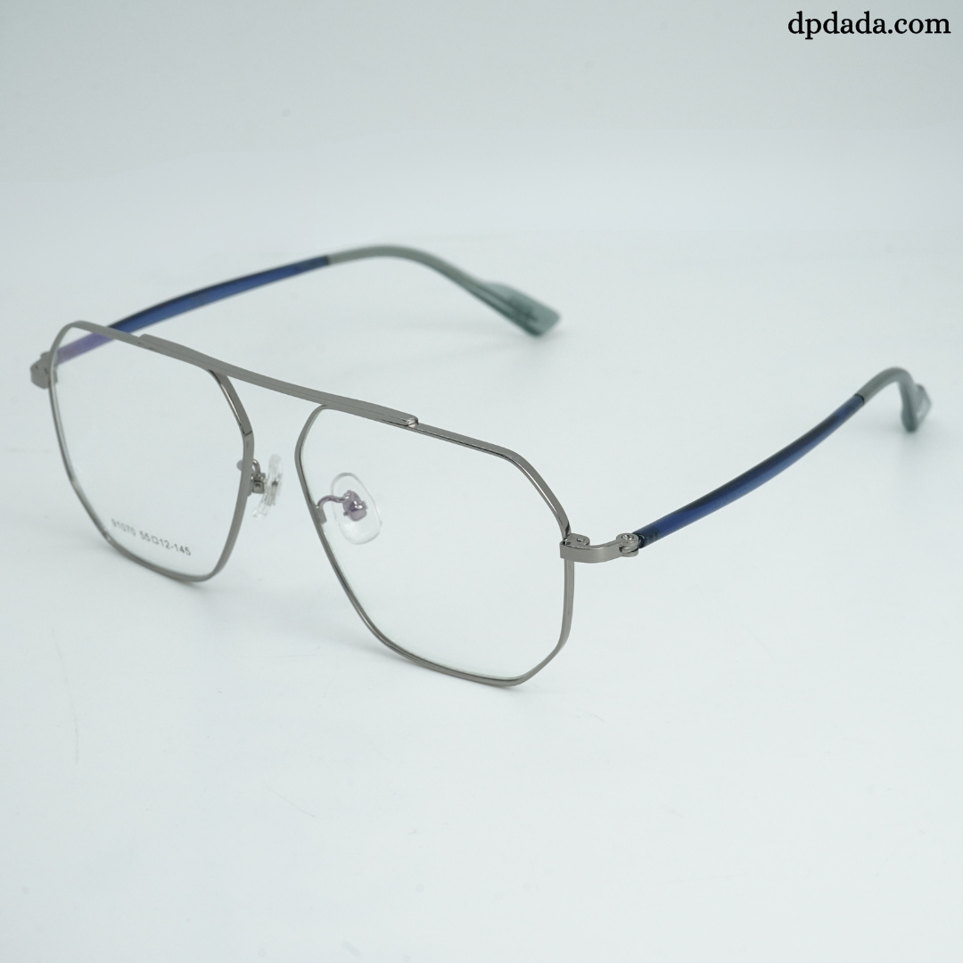 DP Dada Gunmetal Geometric Eyeglasses – Model DP104