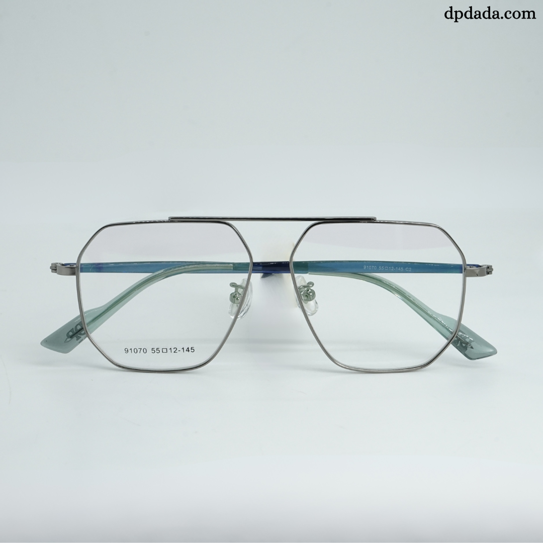 DP Dada Gunmetal Geometric Eyeglasses – Model DP104