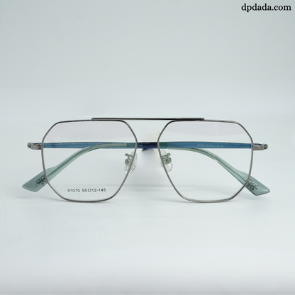 DP Dada Gunmetal Geometric Eyeglasses – Model DP104