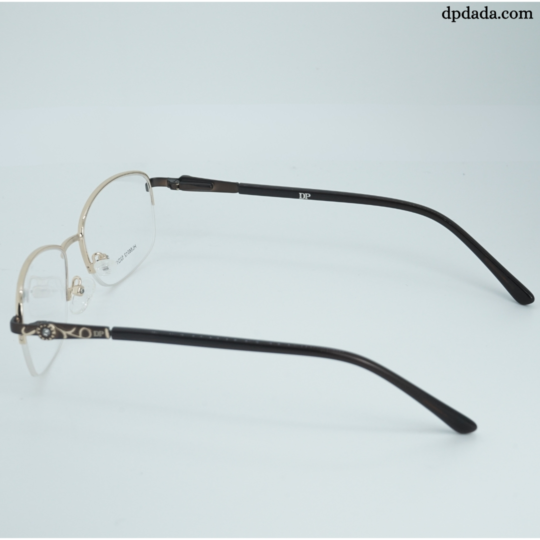 DP DADA.COM Supra Blue Block Glasses GOLD WITH BROWN HL66012