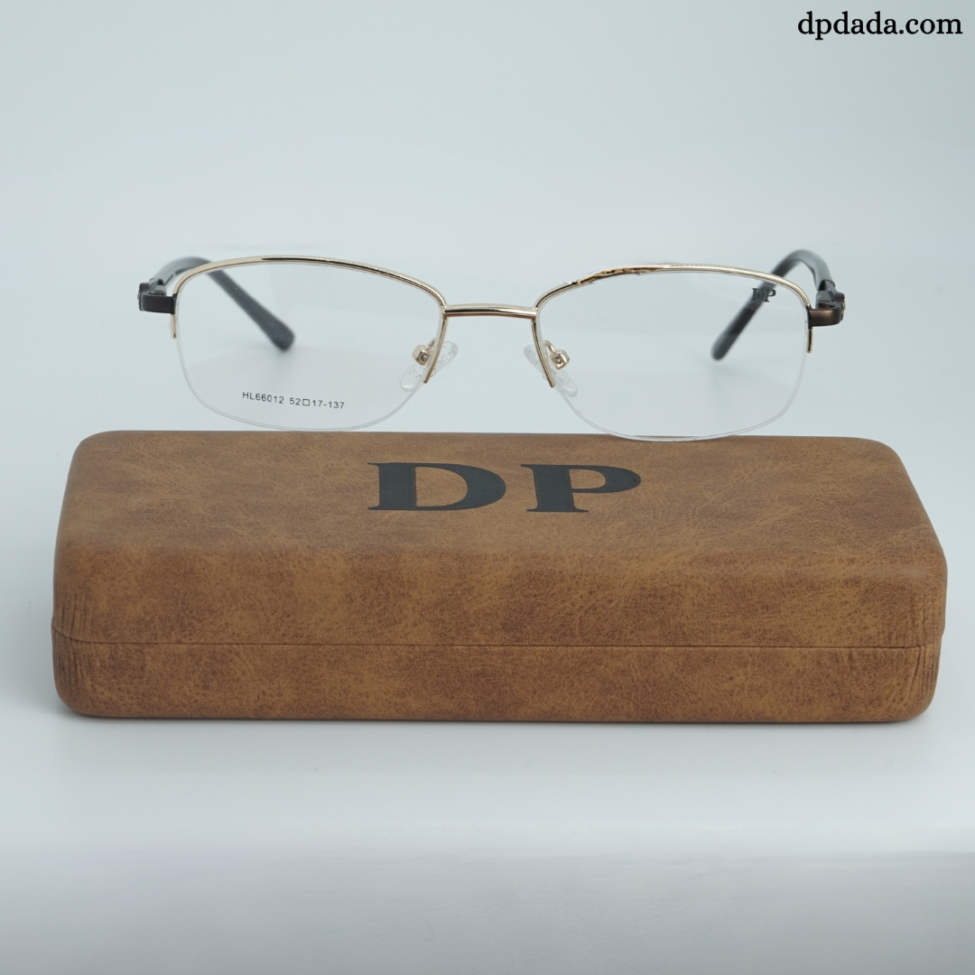 DP DADA.COM Supra Blue Block Glasses GOLD WITH BROWN HL66012