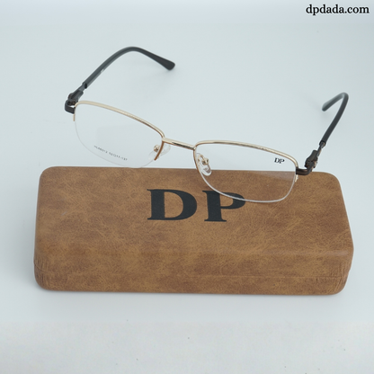DP DADA.COM Supra Blue Block Glasses GOLD WITH BROWN HL66012