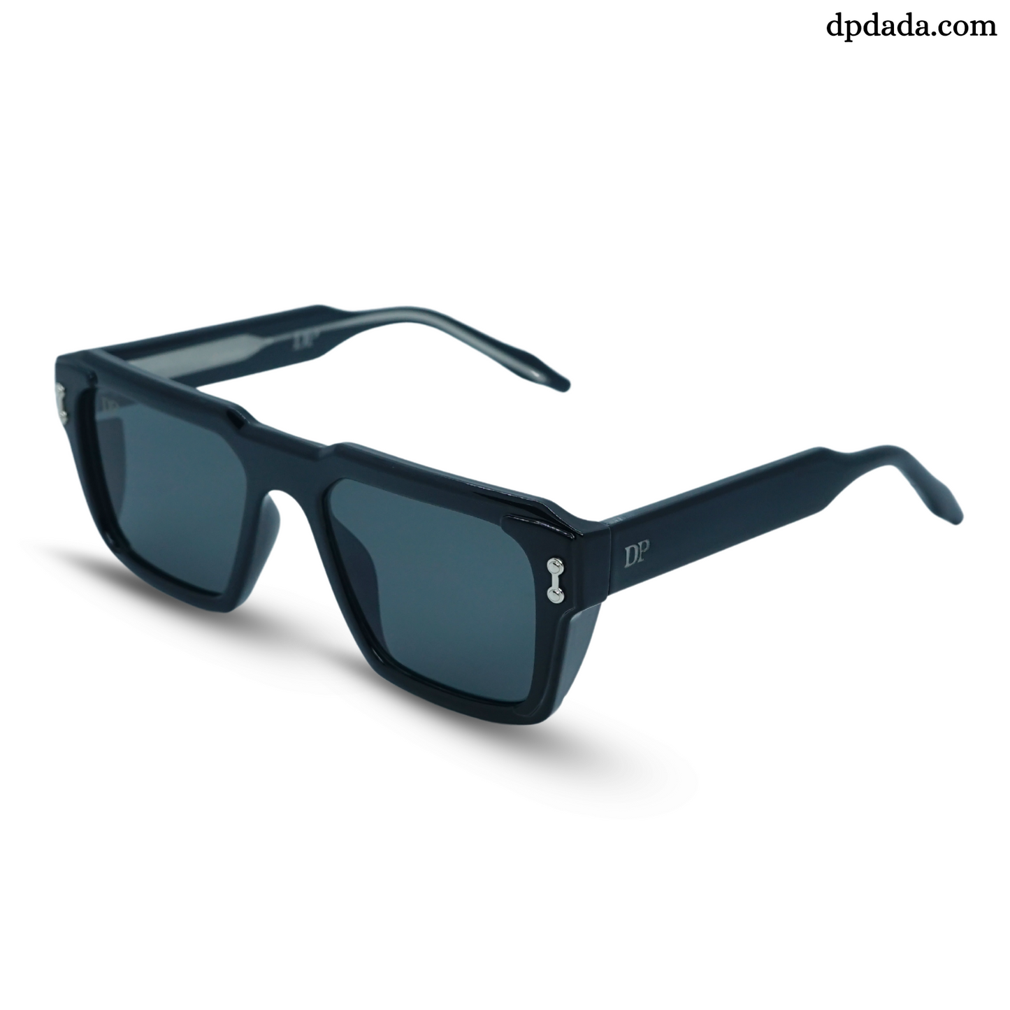 DP Retro Square Black sunglasses. DPX17