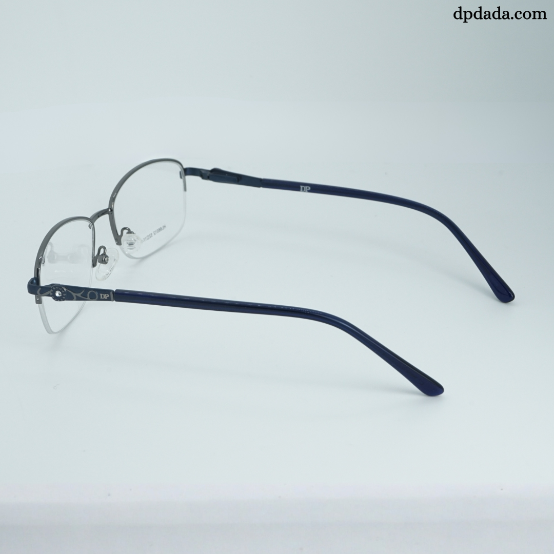 DP DADA.COM Supra Blue Block Glasses SILVER WITH BLACK HL66012