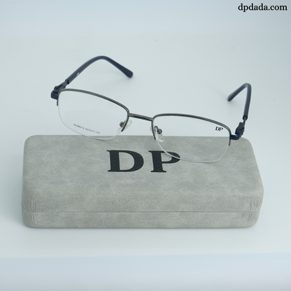 DP DADA.COM Supra Blue Block Glasses SILVER WITH BLACK HL66012