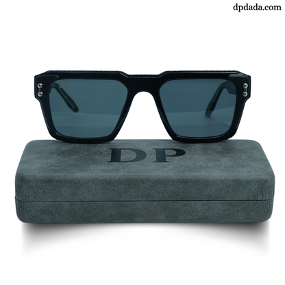 DP Retro Square Black sunglasses. DPX17