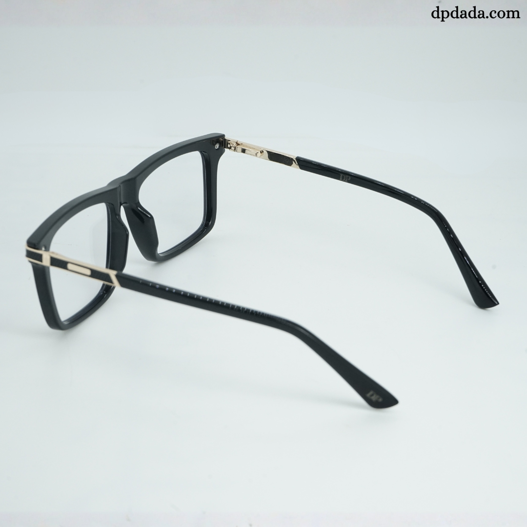 DP Dada Glossy Black Rectangle Eyeglasses – Model DP105