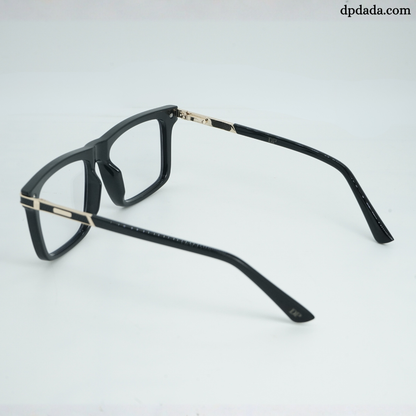 DP Dada Glossy Black Rectangle Eyeglasses – Model DP105