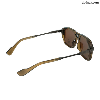 Bold Square Sunglasses (Brown with Black)-DPB11